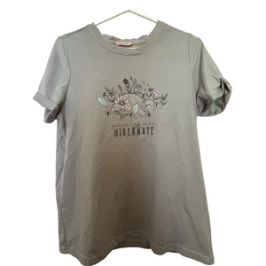 La Vie En Rose Pajama T-Shirt Medium Bear Graphic